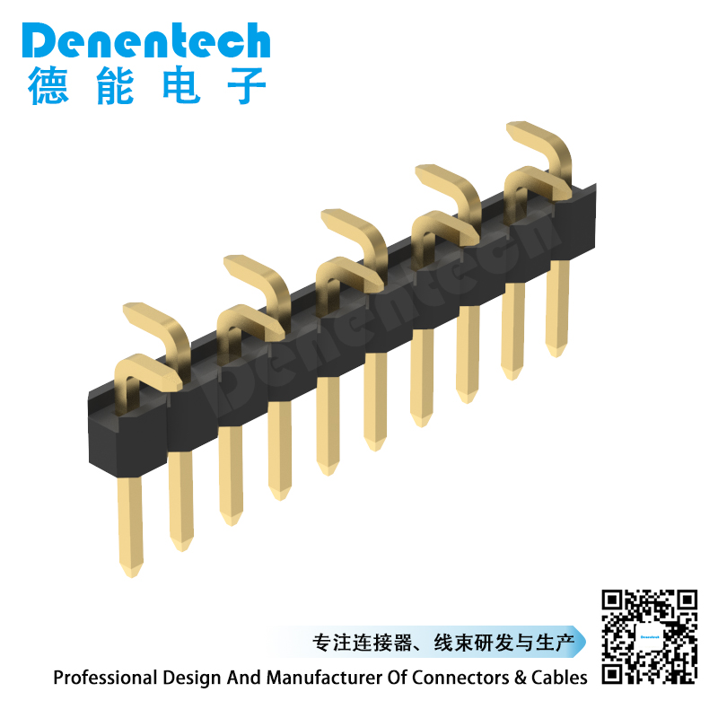 Denentech 2.0mm pin header single row straight SMT with peg  2.00mm fmale pin header 1*40PIN smt